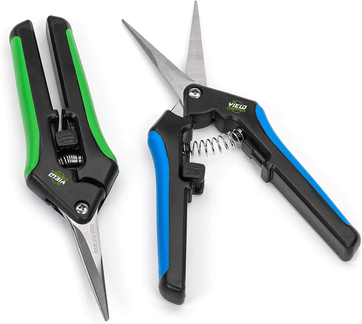 Hydroponic 2Pack Microtip Straight blade/Curved Blade Flower Leaf Trimmer Pruning Shears by Yieldcropper