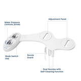 LUXE Bidet NEO 185 - Dual Nozzle, Self-Cleaning, Non-Electric Bidet Attachment for Toilet Seat, Adjustable Water Pressure, Rear & Feminine Wash (White)