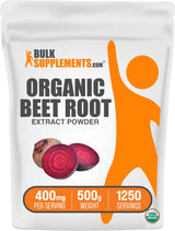 BulkSupplements.com Organic Beet Root Extract Powder - Superfood Supplement, Beets Supplements, Beets Powder - Vegan & Gluten Free, 400mg per Serving, 500g (1.1 lbs) (Pack of 1)