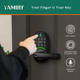 Smart Door Handle Lock with Keypad: Yamiry Fingerprint Smart Knob - Keyless Entry Digital Lock for Front Door - Deadbolt with APP - Generate Passcode Remotely - DIY Installation
