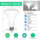 DAYBETTER BR30 LED Light Bulbs Indoor Flood Light, 5000K Daylight White LED Bulb 65W Equivalent, Dimmable, E26 Base, 800LM, Recessed Can Bulb for Living Room Bedroom Dining Room Bathroom, 12Pack