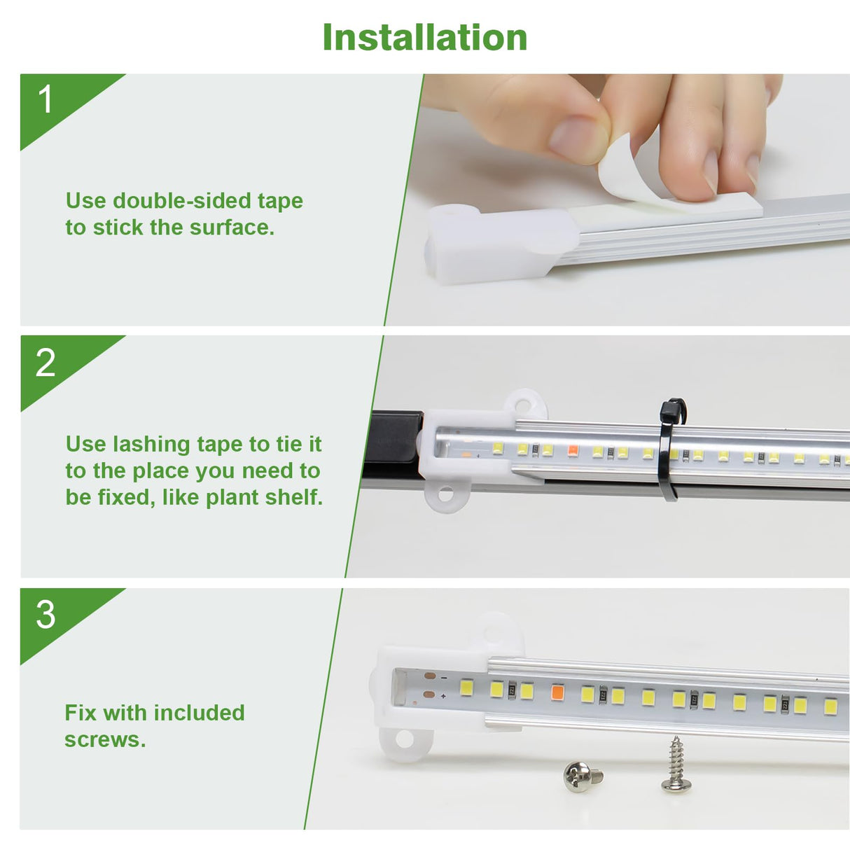 Wiaxulay 16in Plant Grow Light Strip for Indoor Growing, Full Spectrum 15W