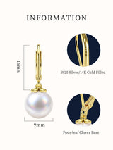 LOIPURI Genuine Freshwater Pearl Drop Earrings for Women 14K Gold Plated