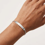 UMAGICBOX Personalized Sterling Silver/Stainless Steel Bar Bracelet for Women - Custom Engraved Inspirational Words, Dates, or Names - Gift Box Included - Jewelry for Anniversary, Birthday