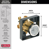 Delta Faucet R10000-UNBX MultiChoice Universal Tub and Shower Valve Body for Tub Faucet Trim Kits