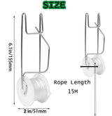 Tomato Support Hooks with String,20 Pack Tomato Trellis Roller Hooks with 49.2FT String for Plant,Greenhouse Tomato Flower Vine Twine Crop Trellis Kit Plant Roller Hook