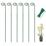 6 Pack 35.4 In Metal Plant Stakes, Plant Support Stakes with 15 Twist Ties
