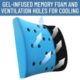 Everlasting Comfort Lumbar Support Pillow for Office Chair - Gel Infused Back Cushion for Chair, Car, Couch - Lumbar Pillow Promotes Better Posture, Back Pain Relief - Ideal for Gaming and Desk Chairs