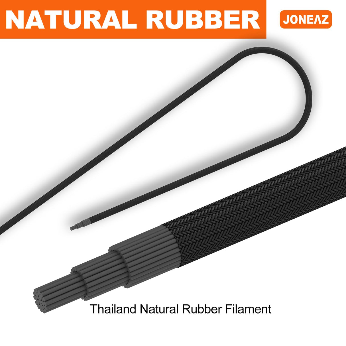 Joneaz Ball Bungee Cords 9 inch Black, Real Latex Bungee Cord, Stretch to 20 inch, 50-Piece