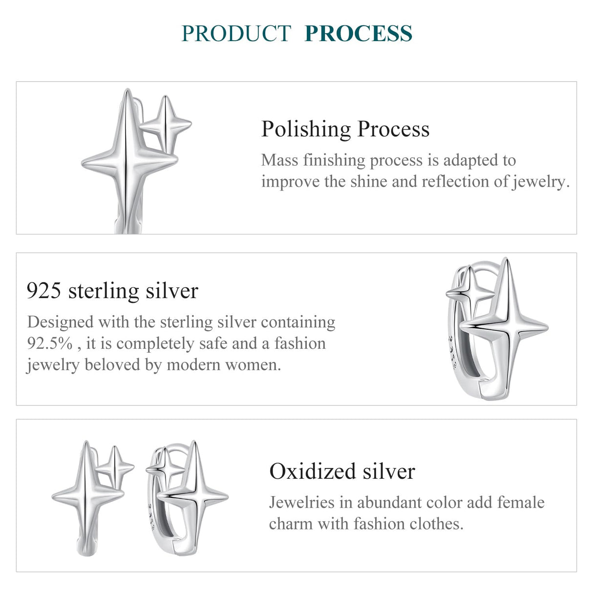 MUNDELL Silver Star Huggie Hoop Earrings for Women Hypoallergenic Earrings