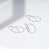 Amazon Essentials Rhodium Plated Sterling Silver Stacking Ring Set of 3 Size 8, Silver