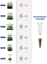 iDOO Seed Pods kit for Hydroponics System, with 12 Growth Sponges, 12 Grow Baskets, 12 Pod Labels, 12 Grow Domes, 2 Plant Food, Compatible with All Brands of Hydroponics Supplies
