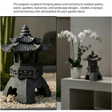 YLSMILE Solar Pagoda Lantern Garden Statue: Japanese Zen Lantern Garden Decor-LED Figurine Lamp Pagoda Statue Figurine for Home Table Outdoor Decor