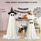 2packs Halloween Decorations Outdoor,Halloweens Party Decoration Indoor,Light Up Spooky Ghost with Remote Control String Lights,Halloween-Ghost for Yards Porches Gardens Lawn