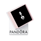 PANDORA Friends Forever Heart Dangle Charm - Compatible Moments - Jewelry for Women - Gift for Her - Made with Sterling Silver & Cubic Zirconia - With Gift Box