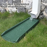 Rain Gutter Downspout Splash Block, Gutter Downspout Extensions for Water Drainage, 24" Gutter Splash Guards Downspout Extender, Fixable Down spout Drain Trays with PE Nails(2 Pack, Green)