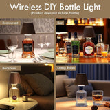 WILIT 2 Pack Wine Wirelss Bottle Lamp, 3-Level Brightness Cordless Table Lamp Shades, Rechargeable Battery Operated for Bedroom, Living Room, Kitchen Counter, Women Gifts for Her