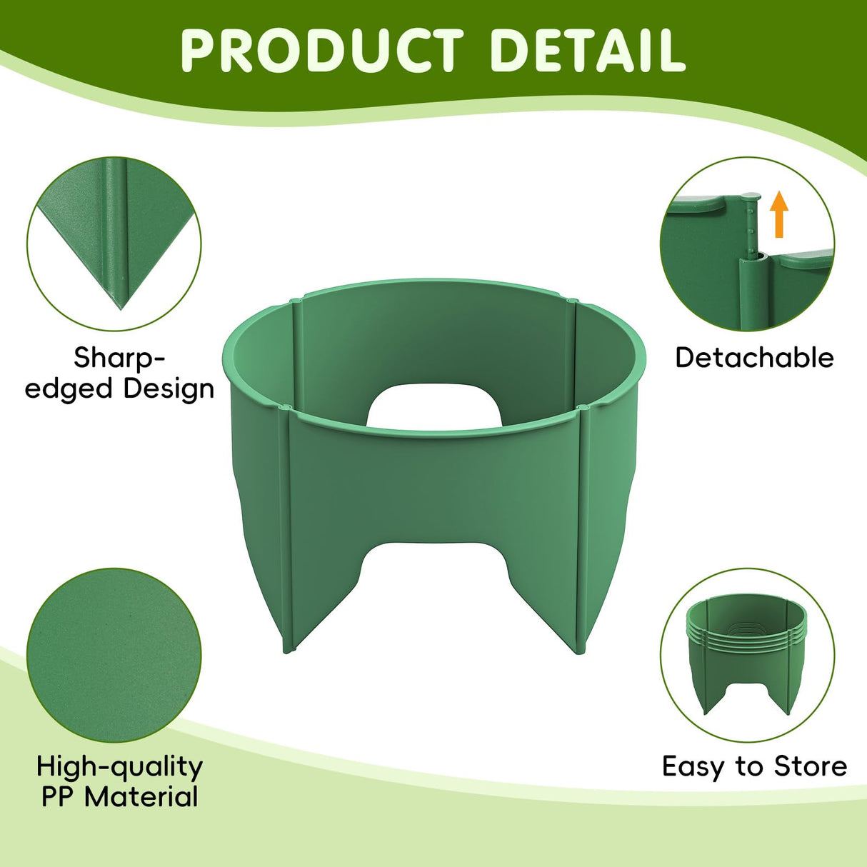 6 Set 9.6 inch Planting Grow Ring, 30Pcs DIY Plant Growing Rings