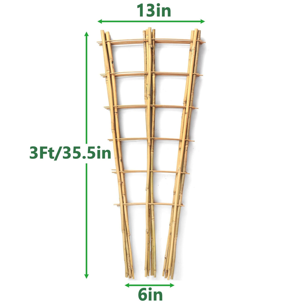 Taoskai 10 Pack 3 Feet Natural Bamboo Trellis, Fan-Shaped Bamboo Plant Trellis for Climbing Plants, Vegetables, Cucumber, Tomato, Outdoor and Indoor Potted Plants