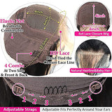 Lace Front Wigs Human Hair Water Wave Brazilian Virgin Hair 180% Density 4X4 Water Curly Lace Closure Human Hair Wigs for Black Women Glueless Wigs with Baby Hair Natural Color 22 Inch Water Wave Wig