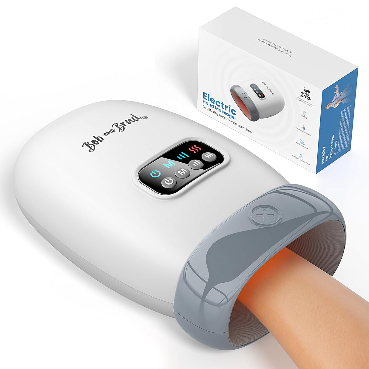 BOB AND BRAD Hand Massager with Heat and Compression, FSA HSA Eligible, Mothers Day Gifts for Mom, H60 Cordless Hand Massager for Arthritis and Carpal Tunnel, Pain Relief Heated Wrist Finger Massage