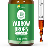 Yarrow Herb Tincture, Organic Yarrow Extract Liquid, 98% Absorption, Vegan, Gluten Free, Non-GMO, Alcohol Free- 1 Fl Oz