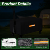 EVRBUL Outdoor Folding Wagon Cover, 38" L x 22" W x 20" H Heavy Duty 420D Waterproof Garden Cart Cover for Collapsible Wagon Carts with Portable Pocket Bottom Drawstring Reflective Strip, Cover Only