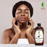 SVA Black Seed Oil - 16 Fl Oz – 100% Natural Cold Pressed Black Seed Oil - for Face, Skin Care, Hair Care, Scalp Massage & Body Massage – Carrier Oil