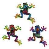 dreamskip 3 Pcs Metal Frog Decor Outdoor Wall Art Mexican Metal Frog Hanging Wall Sculpture Outside Garden Fence Patio Home Yard Art Decoration Gifts for Adults