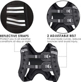 Prodigen Weighted Vest for Women and Men 8 Lbs with Reflective Stripe and Double Adjustable Buckle Straps Weight Vests for Strength Training, Jogging, Cardio, Weight Loss, Muscle Building, Black
