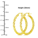14K Gold Earrings for Women Weave Design 14K Gold Hoop Earrings for Women