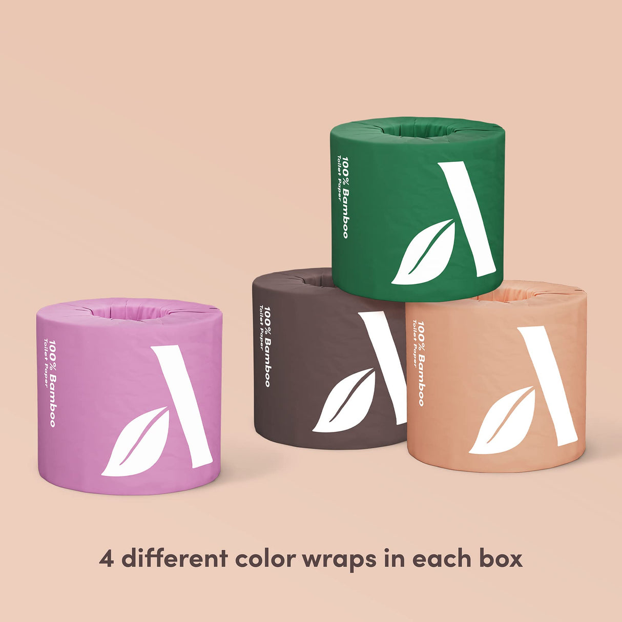 Amazon Aware 100% 3-ply Bamboo Toilet Paper, Unscented, 12 Rolls, 350 Sheets per roll, Total 4200 Sheets, Plastic-Free