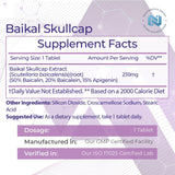 Nootropics Depot Baikal Skullcap Extract Tablets | 250mg | 60 Count | >15% Apigenin, >20% Baicalein, >50% Baicalin