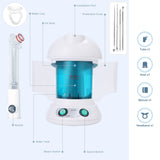 DYB Portable Facial Steamer, Nano Ionic Face Steamer with 360°Rotatable Sprayer,Mini Facial Steamer for Salon and Spa,1 Piece Headband and 4 Pieces Steel Skin Kits.