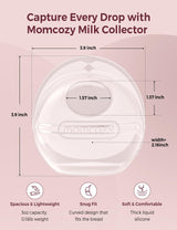 Momcozy Breast Milk Collector, Milk Collectors for Breastfeeding, Reusable Breast Milk Shells, Silicone Catcher with More Fit & Soft (3oz/90ml, 2 Counts)