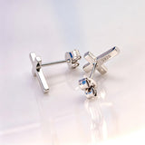 HANFLY 925 Sterling Silver Cross Stud Earrings Fashion Earrings