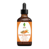 SVA Carrot Seed Oil - 4 Fl Oz – 100% Natural Cold Pressed Carrot Oil - for Face, Skin Care, Hair Care, Scalp Massage & Body Massage – Carrier Oil with Dropper