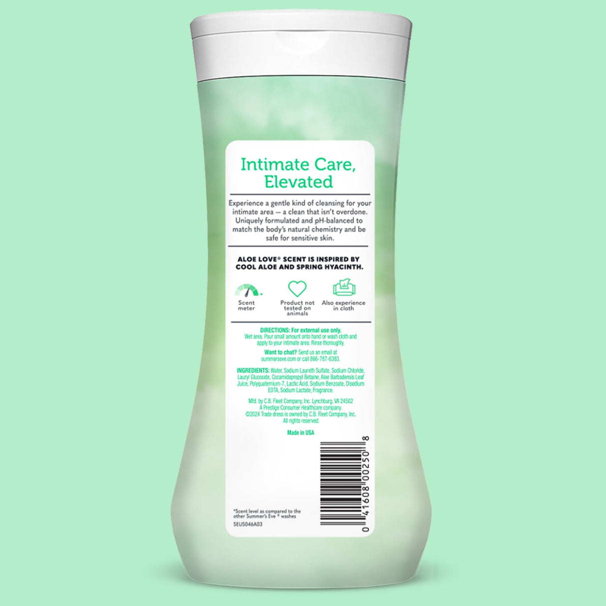 Summer's Eve Aloe Love Gentle Daily All Over Feminine Body Wash, Removes Odor, Feminine Wash pH Balanced, 15 fl oz, 3 Pack