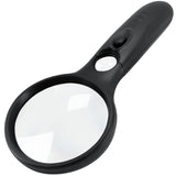 SeeZoom Lighted Magnifying Glass 3X 45x Magnifier Lens - Handheld Magnifying Glass with Light for Reading Small Prints, map, Coins and Jewelry - LED Seniors Magnifier for Close Work