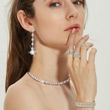 GIFIKOI 11 Pcs Silver Clutch Purse Crystal Jewelry Set for Women Shiny Rhinestone Jewelry Accessories for Evening Party Bride Wedding