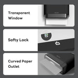 BEZADI Paper Towel Dispenser,Large Capacity Wall Mount Tissue Dispensers with Smart Lock, Used for Kitchen and Bathroom 200+ Sheets Toilet Paper Holders Black