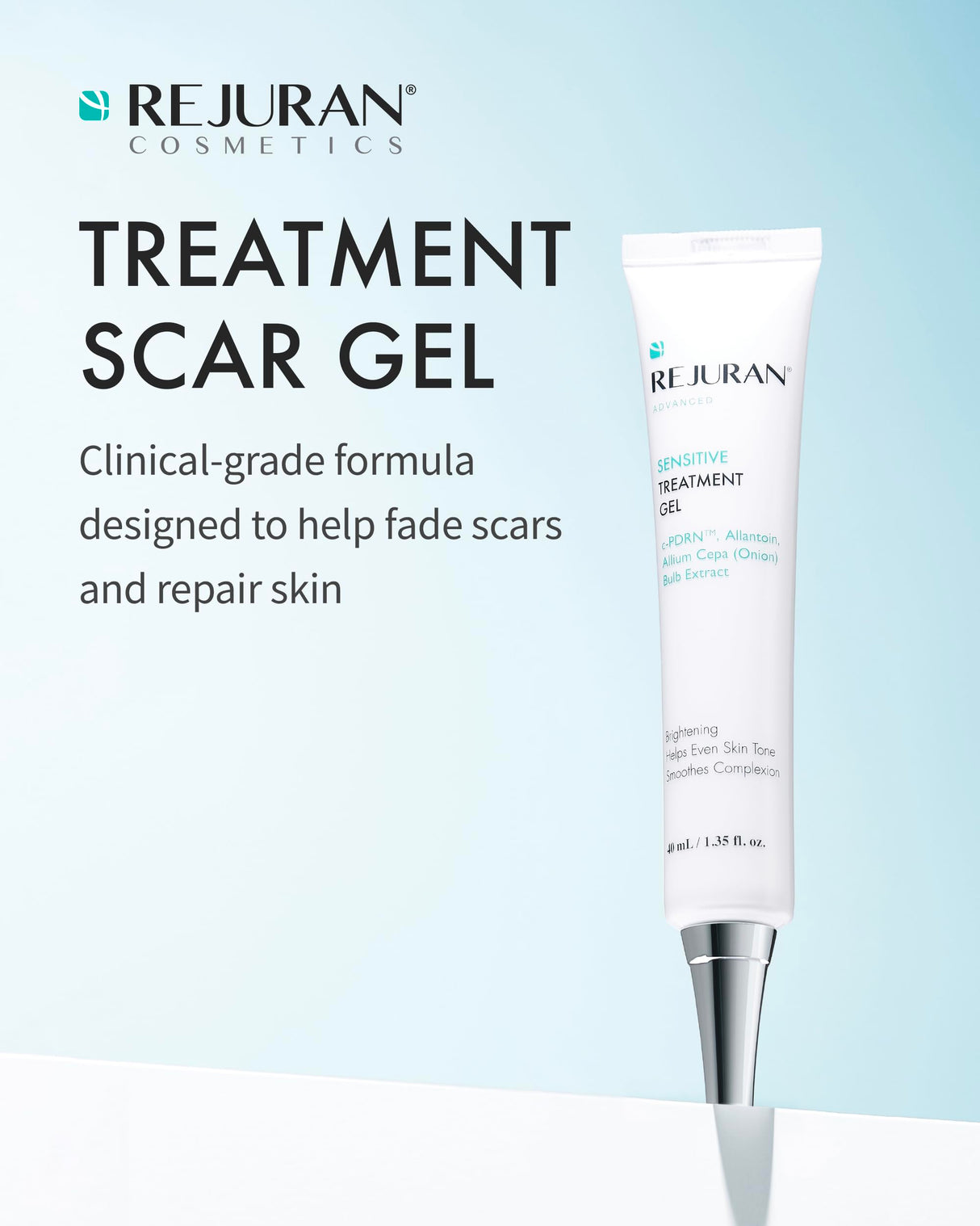 REJURAN® Advanced Scar Gel, c-PDRN® - Clinical Grade Treatment Gel for Scar Healing and Skin Repair, Clinically Developed (1.35 fl oz)
