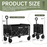 InBrave Collapsible Wagon Cart with All-Terrain Wheels, 380LBS Capacity