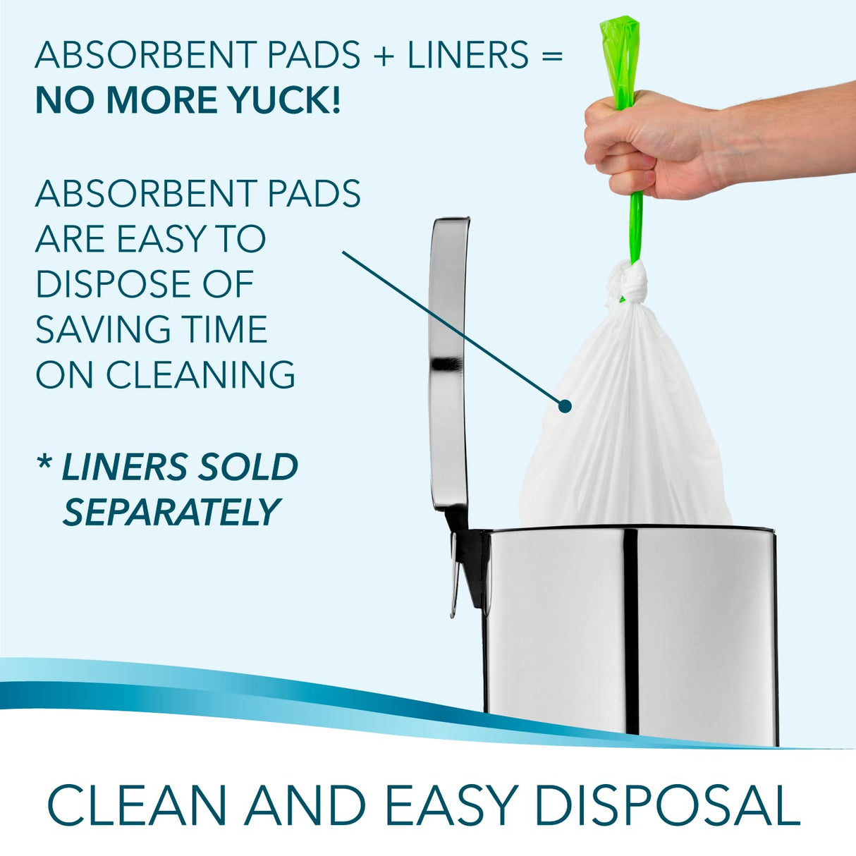 TidyCare Bedside Commode Absorbent Pads for Portable Toilet Chair Bucket and Bedpan | Value Pack of 40 Disposable Commode Pads for Adults in Medical Care | Universal Fit