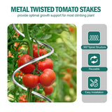 LAKNUAL 58" Galvanized Plant Supports Spiral Tomato Cages, 10 Pack Metal Twisted Tomato Stakes Climbing Plant Stake Tower Outdoor Indoor