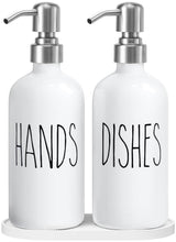 MOMEEMO Soap Dispenser for Kitchen Sink, White Soap Dispenser with Silver Metal Pump, Suitable for Kitchen Decor and Accessories. (White & Silver)