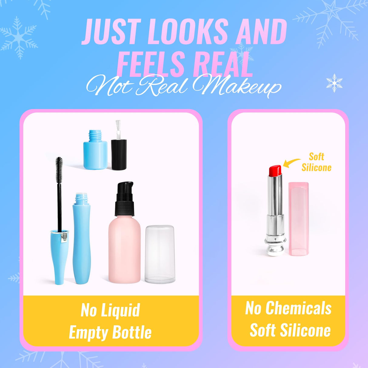 INNOCHEER Pretend Makeup for Toddlers, Fake Play Makeup for Little Girls, Frozen Toy Makeup Set for Girls, Birthday Christmas Princess Gifts Toddler Girl Toys Age 3 4 5 6 7 8 (Not Real Makeup)