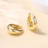 14K Gold Plated Chunky Hoop Earrings for Women, Vintage Textured Huggie Sleeper Earrings, Lightweight Hypoallergenic Statement Earrings for Sensitive Ears(Medium)