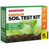 Premium Soil Test Kit: 40 Complete Tests for Lawns, Gardens, and Vegetables. Tests for Ammonia Nitrogen, pH, Phosphorus, and Potassium.