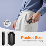 AI Hand Warmers Rechargeable 2 Pack, AI Smart Chips Electric Hand Warmers, 20Hrs Long Safe Heat, Portable Pocket Heater, Gifts for Christmas, Outdoor, Golf, Hunting, Camping Accessories -Black